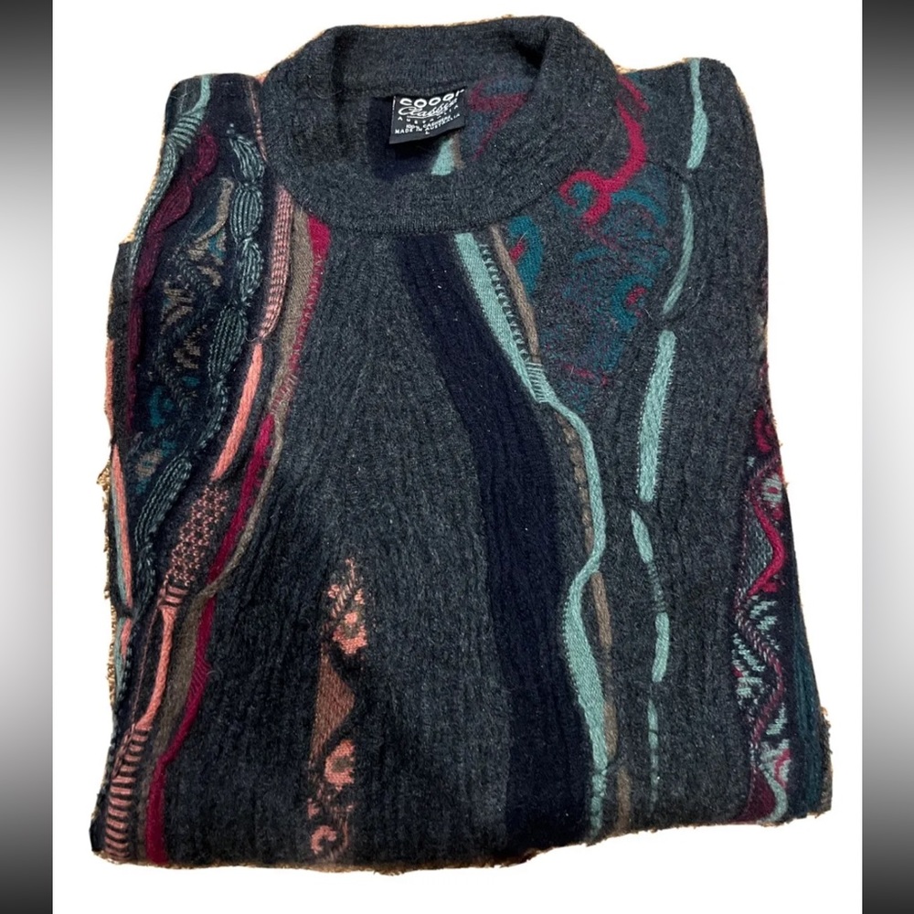 COOGI Multicolored chunky Knit Pullover 100% Cashmere